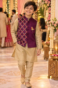 Plum Royal – Embroidered Nehru Jacket Kurta Set