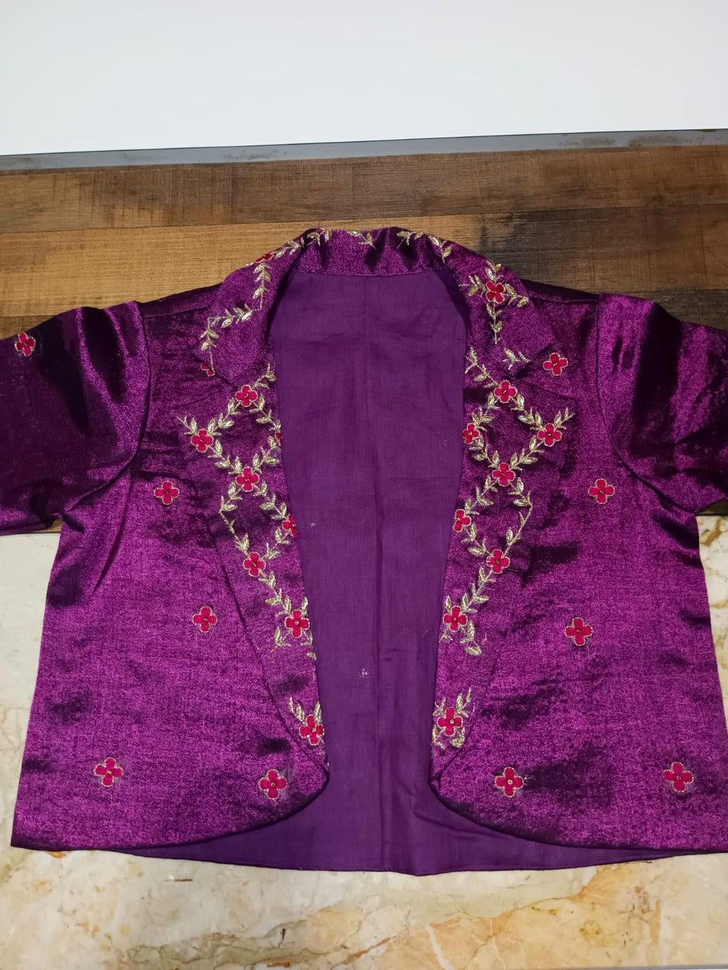 Plum Royal – Embroidered Nehru Jacket Kurta Set
