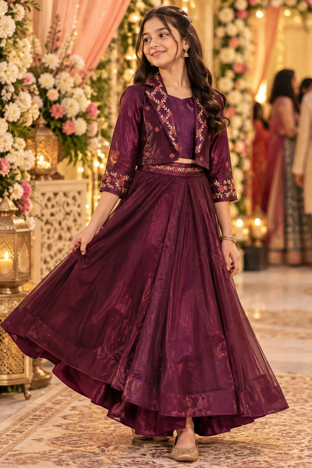 Plum Royale – Embroidered Lehenga Set