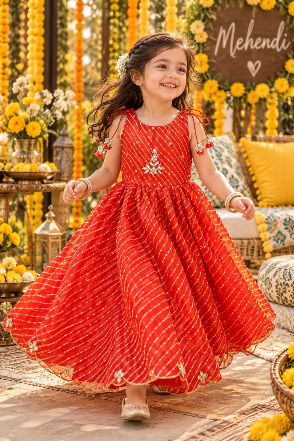 Riwaayat Red Lehenga Dress for Girls